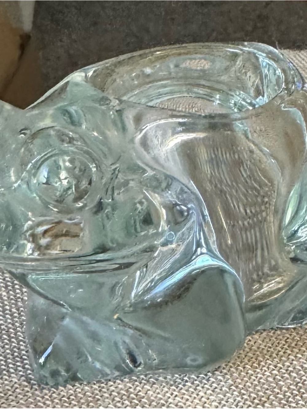 Clear Aqua Glass Frog Figurine - Home Accent